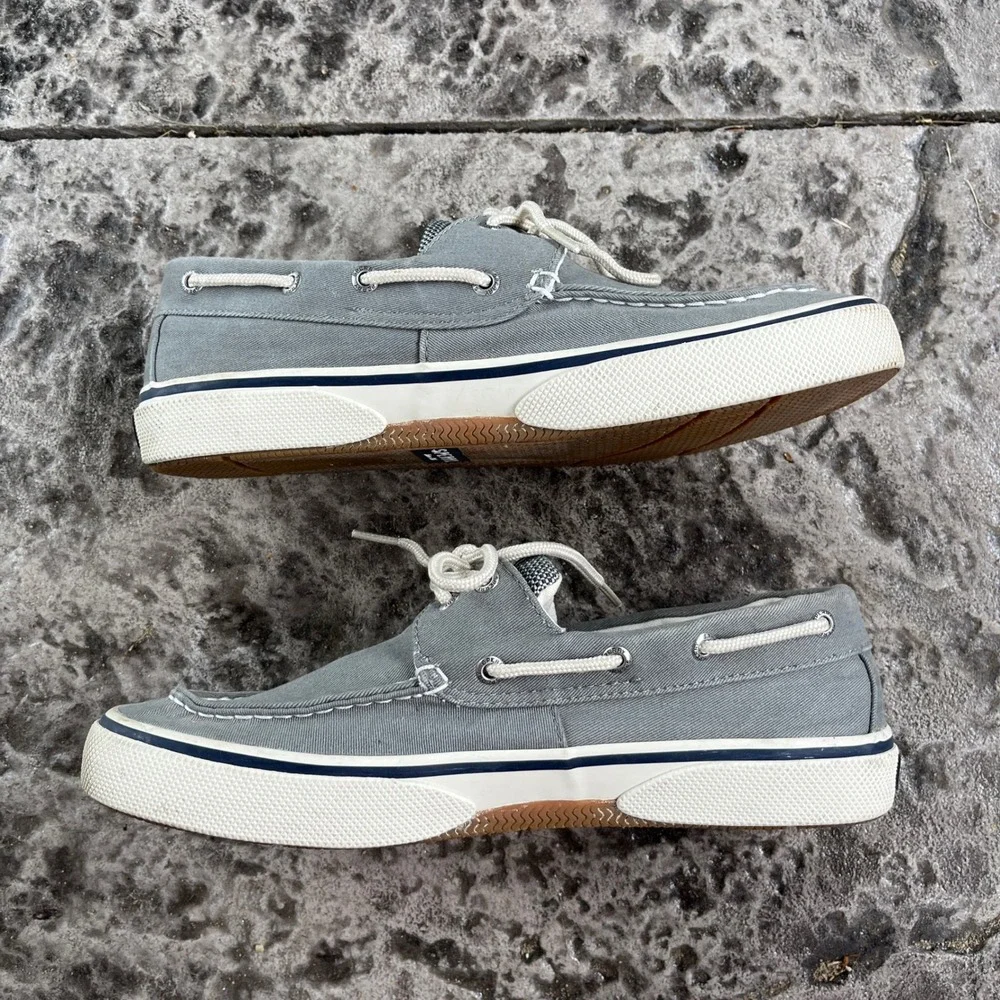 Sperry Top-Sider Bahama Mens Grey Canvas Boat Shoes Sneakers 0772830 Size 9